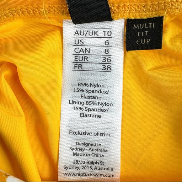 NipTuck Swim One Pice Swimsuit Yellow Floral Size 6 - Picture 7 of 11